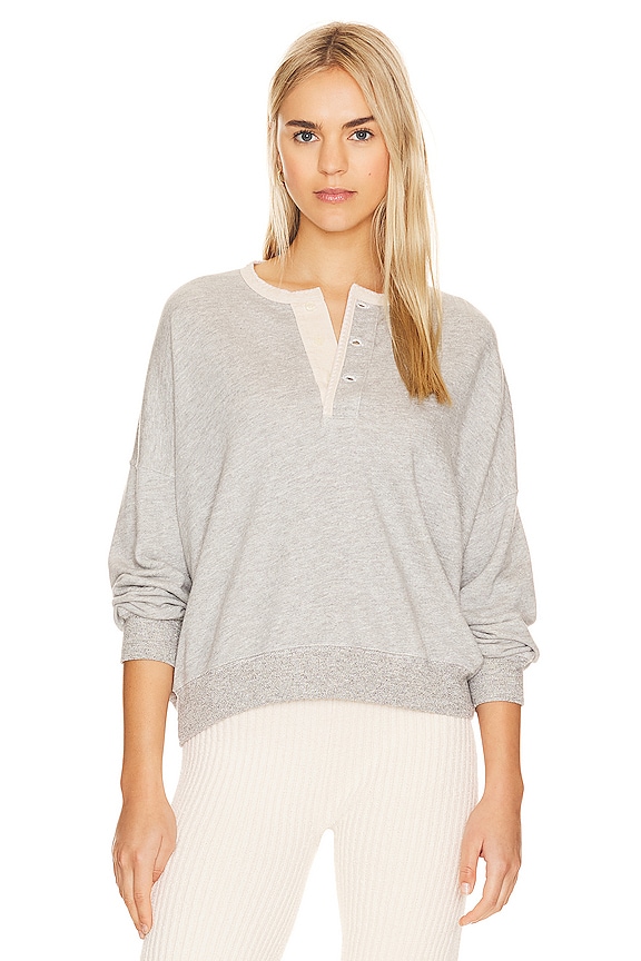 view 1 of 4 SWEAT HENLEY in Light Heather Grey