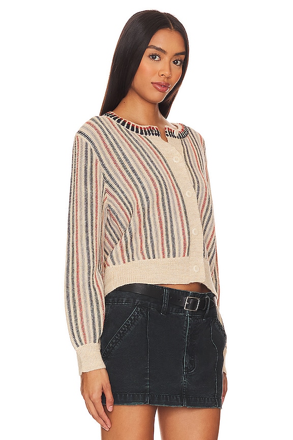 view 2 of 5 GILET TINY in Cream Ticking Stripe