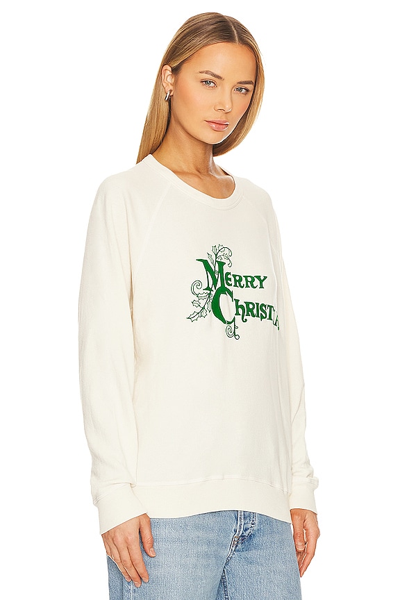 view 2 of 4 The College Sweatshirt in Washed White With Christmas Graphic