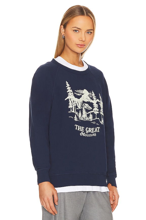 view 2 of 4 SWEAT COLLEGE in True Navy With Snowdrift Graphic
