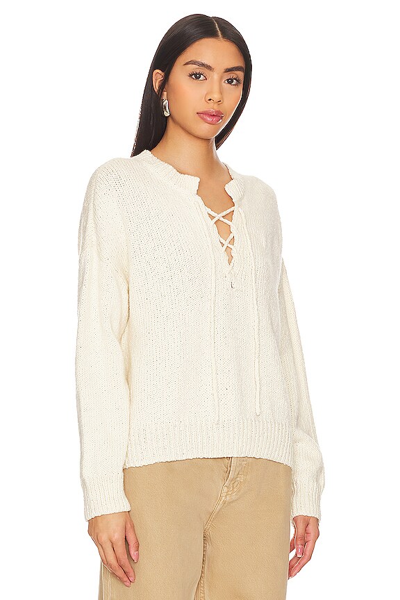 view 2 of 4 The Lace Up Pullover in Bone
