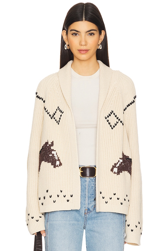 view 2 of 5 The Horse Lodge Cardigan in Cream