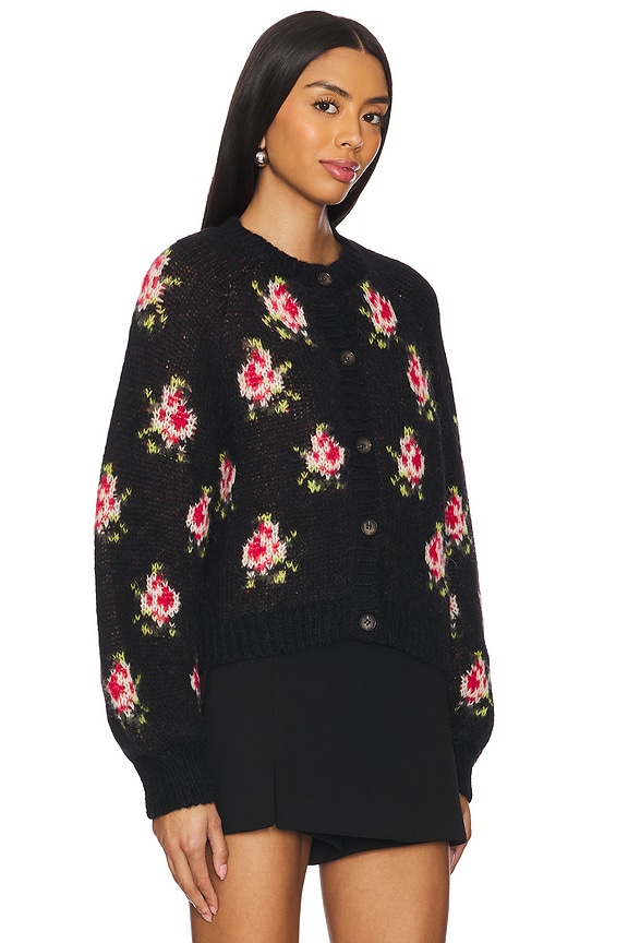 view 2 of 4 The Carousel Cardigan in Black Heirloom Rose