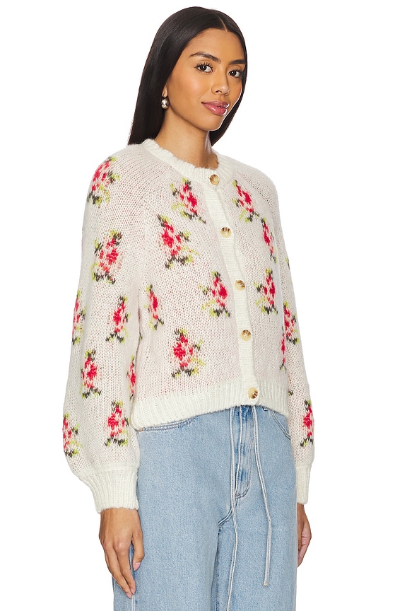 view 2 of 4 The Carousel Cardigan in White Heirloom Rose