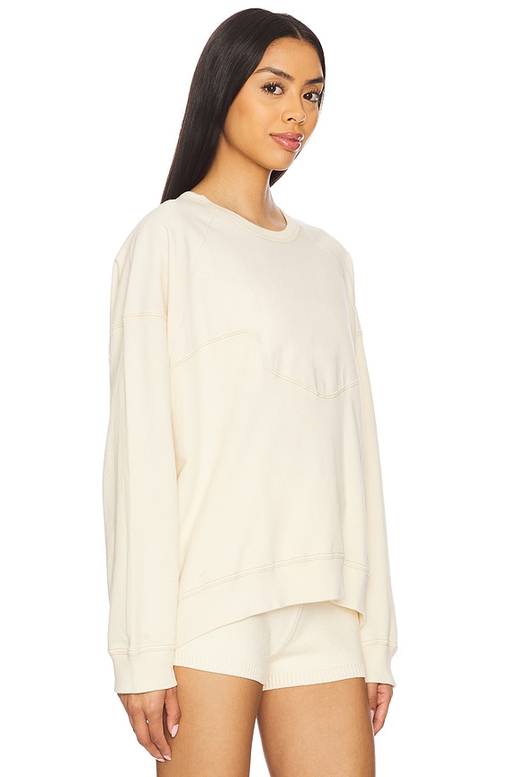 view 2 of 4 The Western Slouch Sweatshirt in Washed White