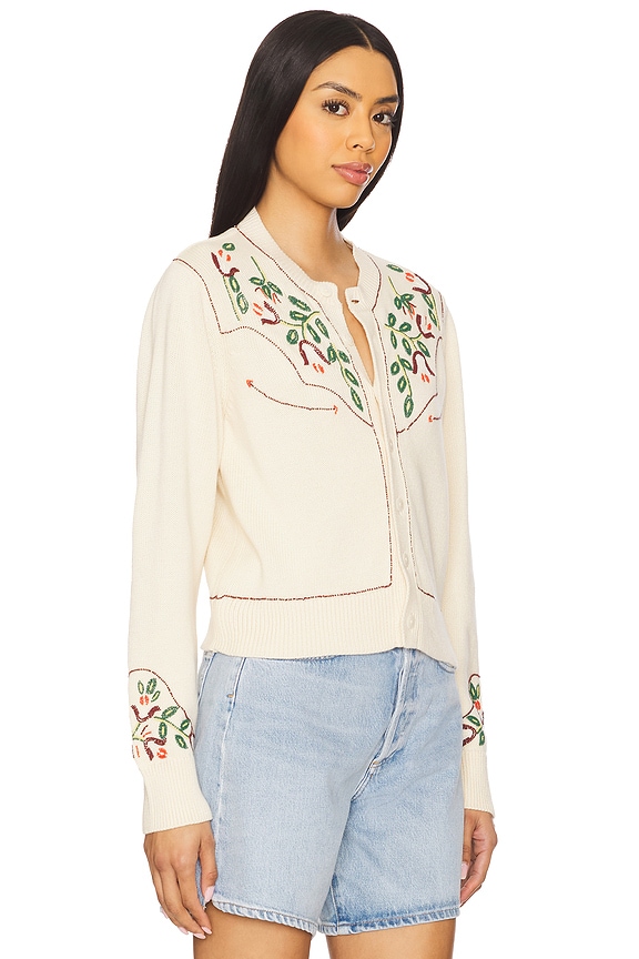 view 2 of 5 The Western Beaed Cardigan in Natural