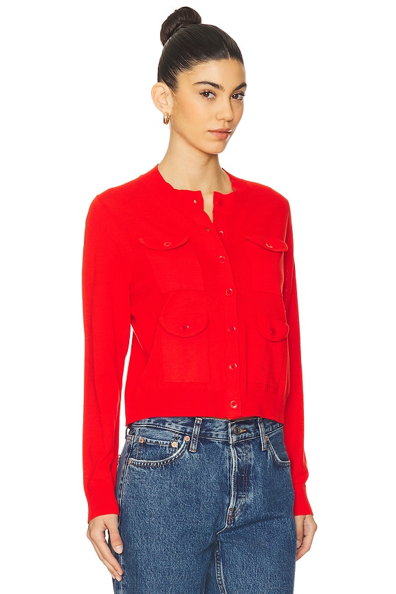 view 2 of 4 The Patch Pocket Cardigan in Tart