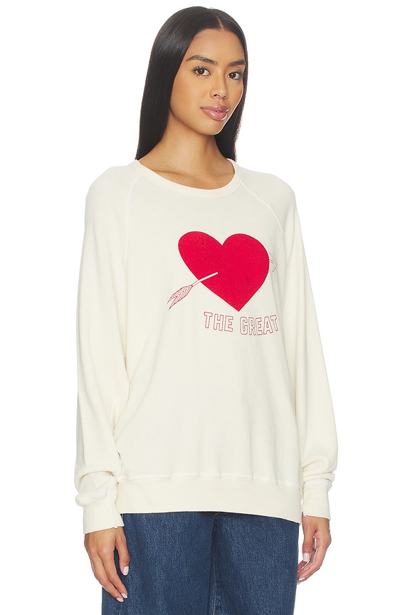 view 2 of 4 The College Sweatershirt in Washed White With Red