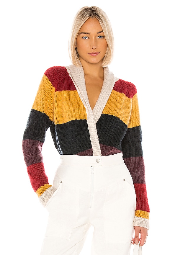 view 1 of 4 The Stripe Lodge Cardigan in Sunbeam Multi