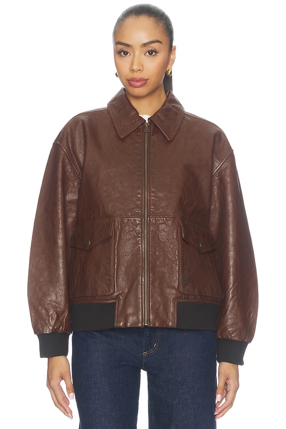 view 2 of 5 The Flight Jacket in Mahogany
