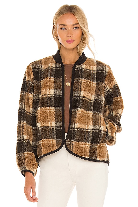 The Great The Sherpa Bomber in Woodsmoke Plaid | REVOLVE