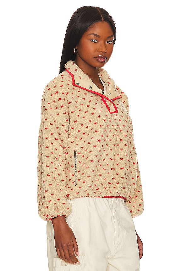 view 2 of 4 The Countryside Fleece Pullover in Oat & Red