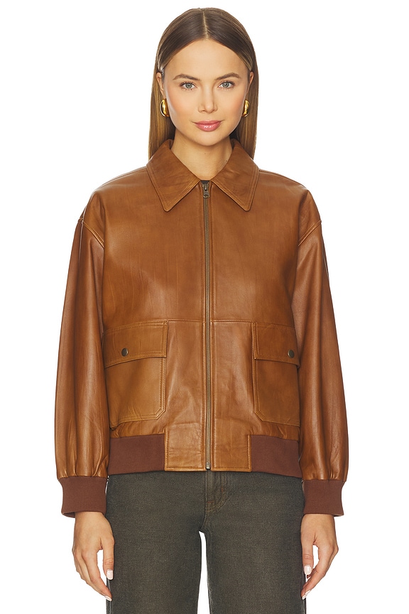 view 2 of 5 The Flight Jacket in Saddle Brown