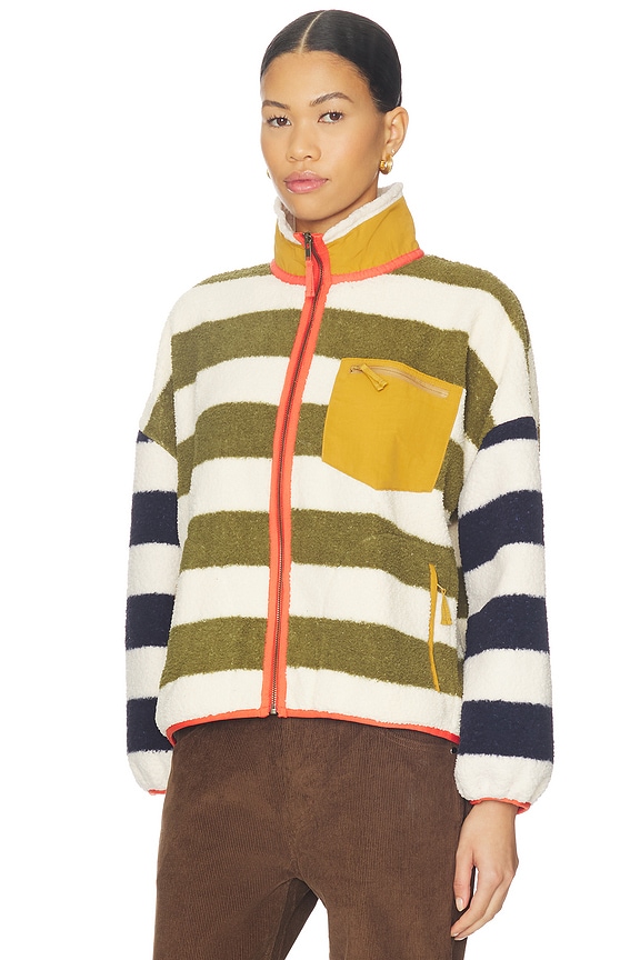 view 2 of 4 Plush Terrain Full Zip Jacket in Mixed Heritage Stripe