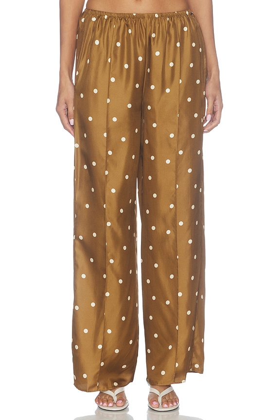 view 2 of 7 The Slouch Pintuck Pant in Copper Bubble Dot