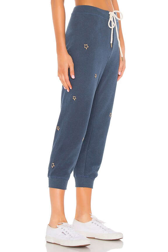 view 2 of 4 The Cropped Sweatpant in Navy & Stars in Navy With Star Embroidery