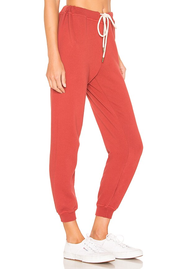 view 2 of 4 The Cropped Sweatpant in Brick Red