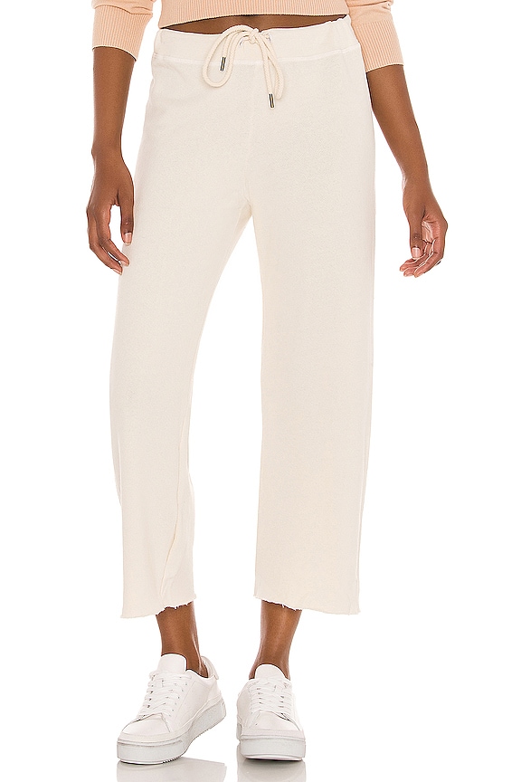 view 1 of 4 The Wide Leg Cropped Sweatpant in Washed White