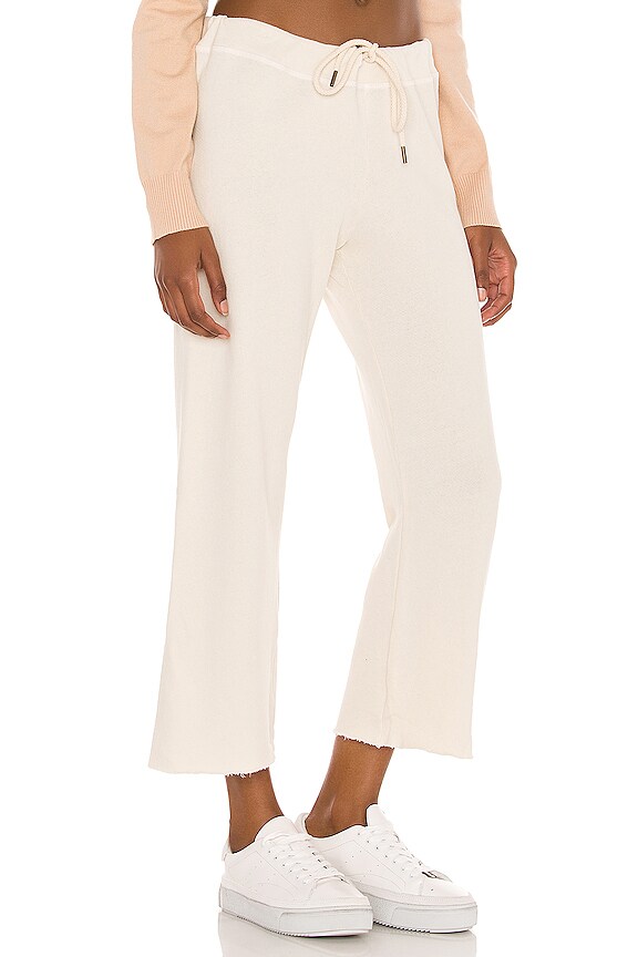 view 2 of 4 The Wide Leg Cropped Sweatpant in Washed White