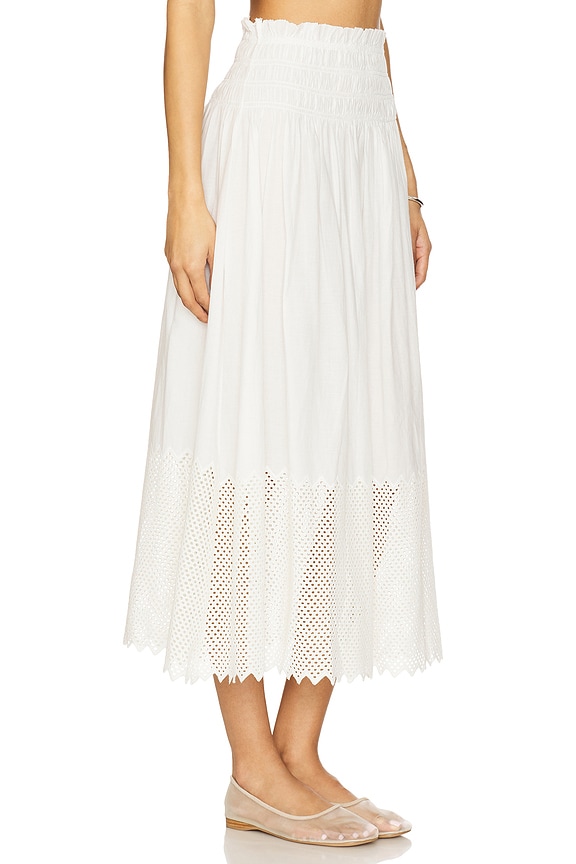 view 2 of 6 THE CANARY 미디 스커트 in White