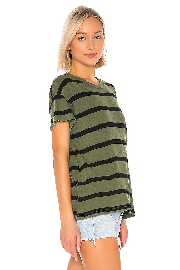 view 2 of 4 The Boxy Crew in Olive Stripe