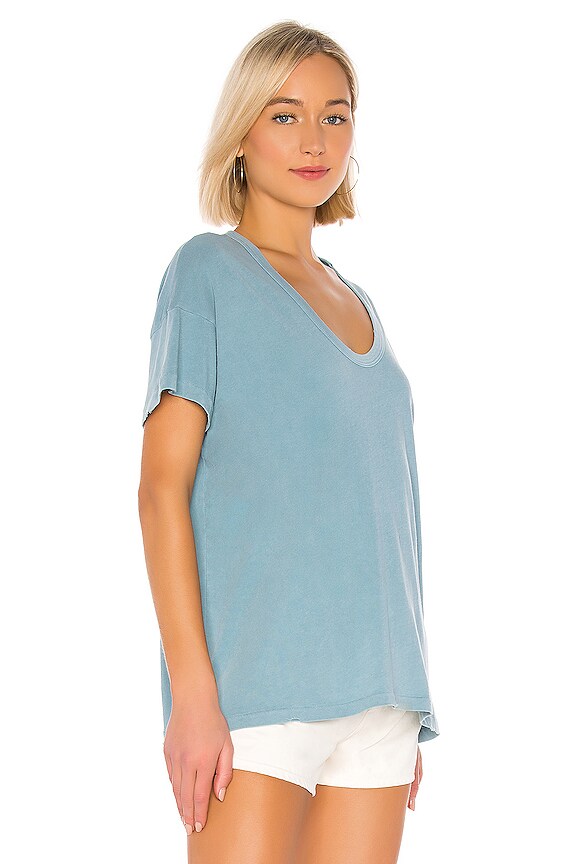 view 2 of 4 The U Neck Tee in Turquoise