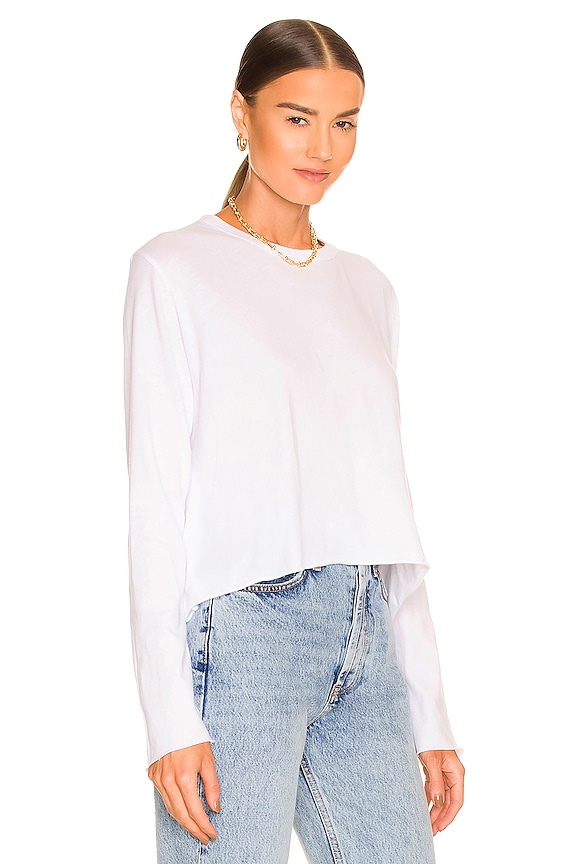 view 2 of 4 The Long Sleeve Crop Tee in True White
