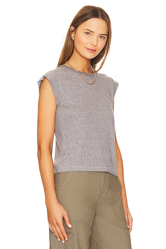 view 2 of 4 Peak Shoulder Tee in Heather Grey