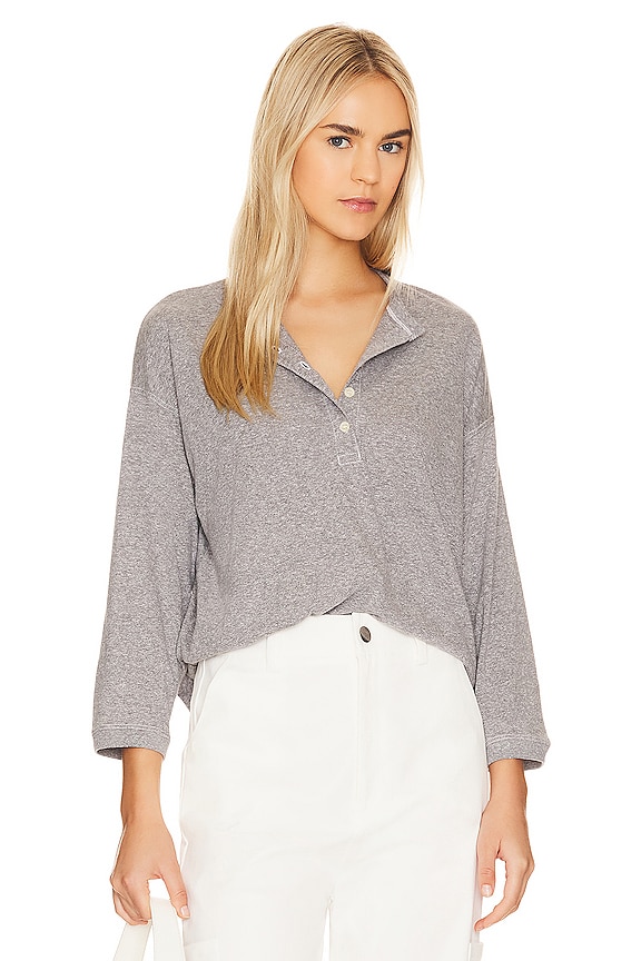 view 1 of 4 Shrunken Henley in Heather Grey
