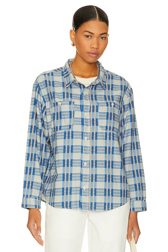 view 2 of 5 HARBOR シャツ in Bright Blue Pioneer Plaid