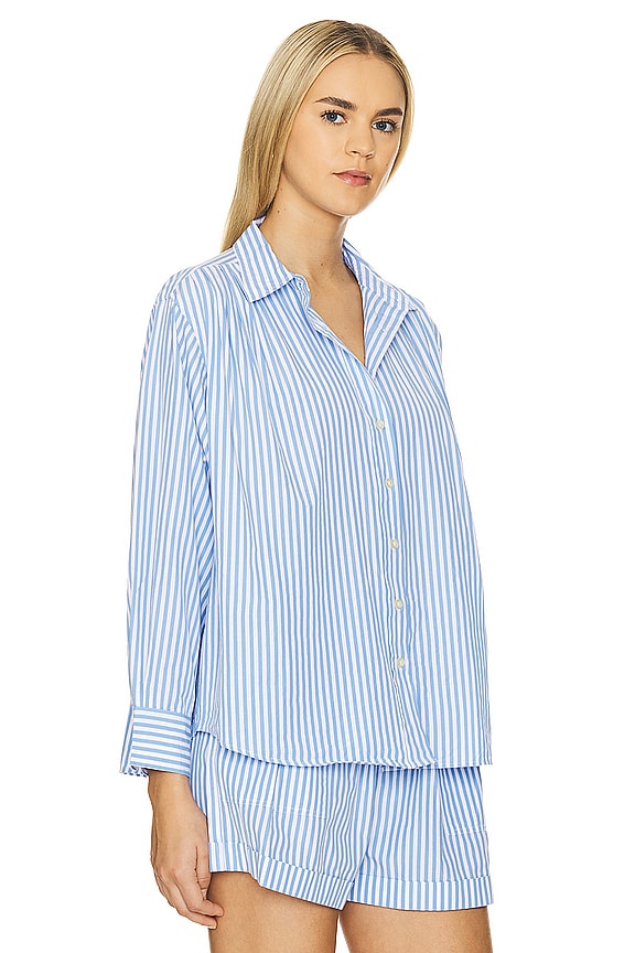 view 2 of 5 The Society Top in Light Sky Studio Stripe