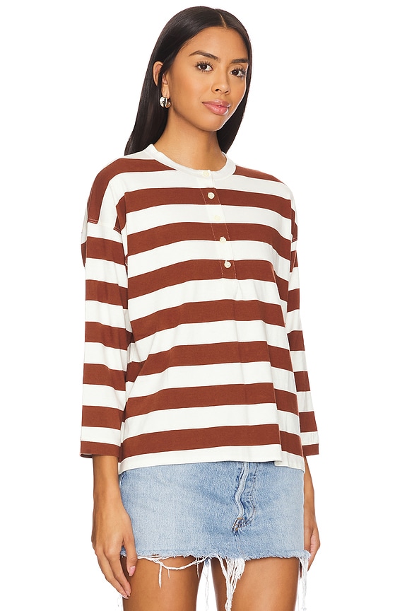 view 2 of 4 The Shrunken Henley in Cognac Stripe