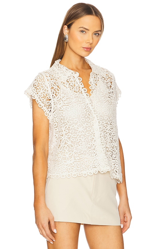 view 2 of 4 The Lattice Top With Cami in Cream