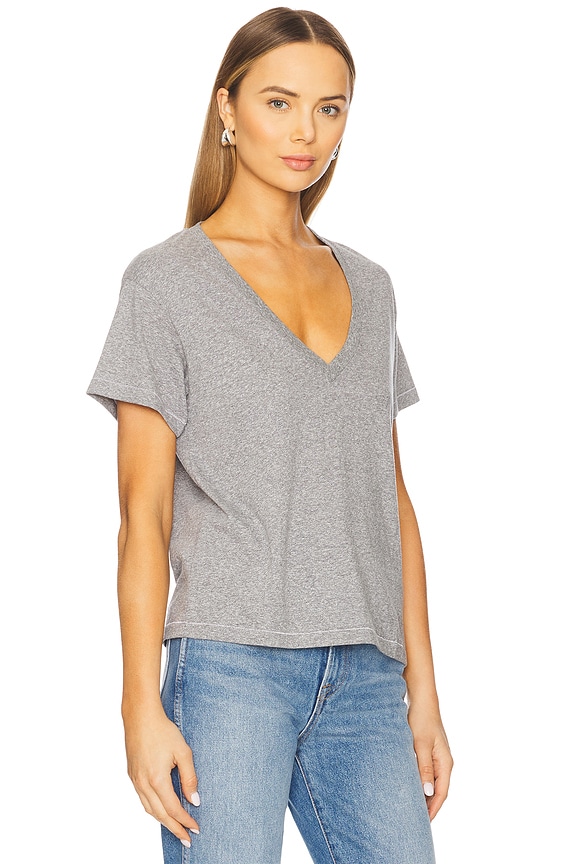 view 2 of 4 The V Neck Tee in Heather Grey