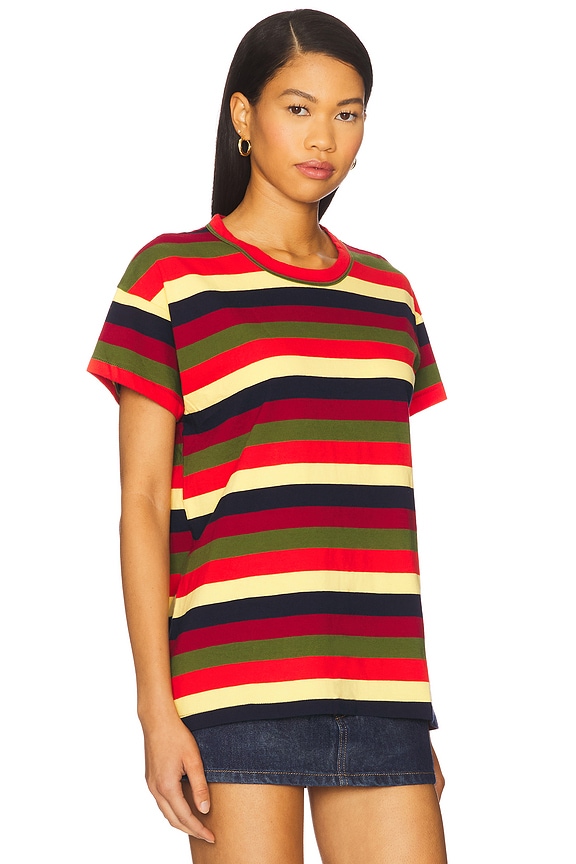 view 2 of 4 Boxy Crew Tee in Playa Stripe