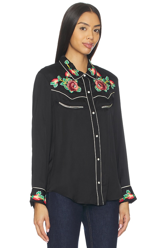 view 2 of 4 The Heirloom Rose Western Shirt in Black