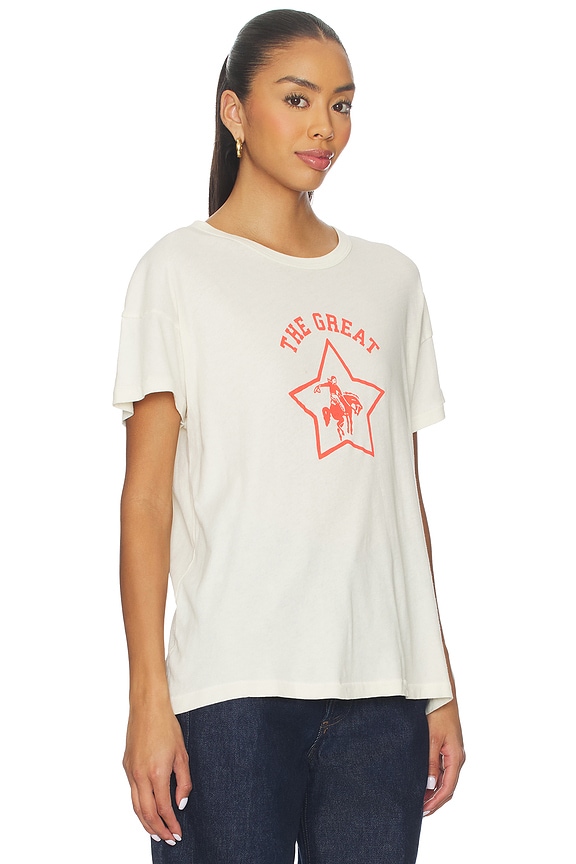 view 2 of 4 The Boxy Crew With Rodeo Star Graphic in Washed White