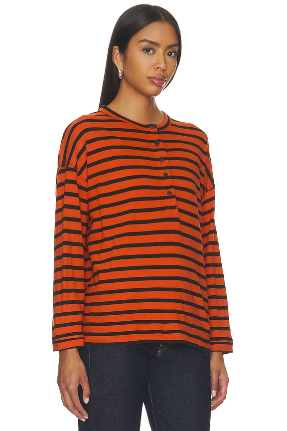 view 2 of 4 The Shrunken Henley in Hot Red Naval Stripe