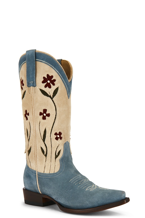 view 2 of 5 The Cowboy Boot X Stetson Collab in Washed Indigo Floral