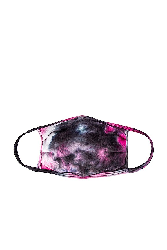 view 2 of 3 Protective Face Mask in Neon Pink & Black Tie Dye