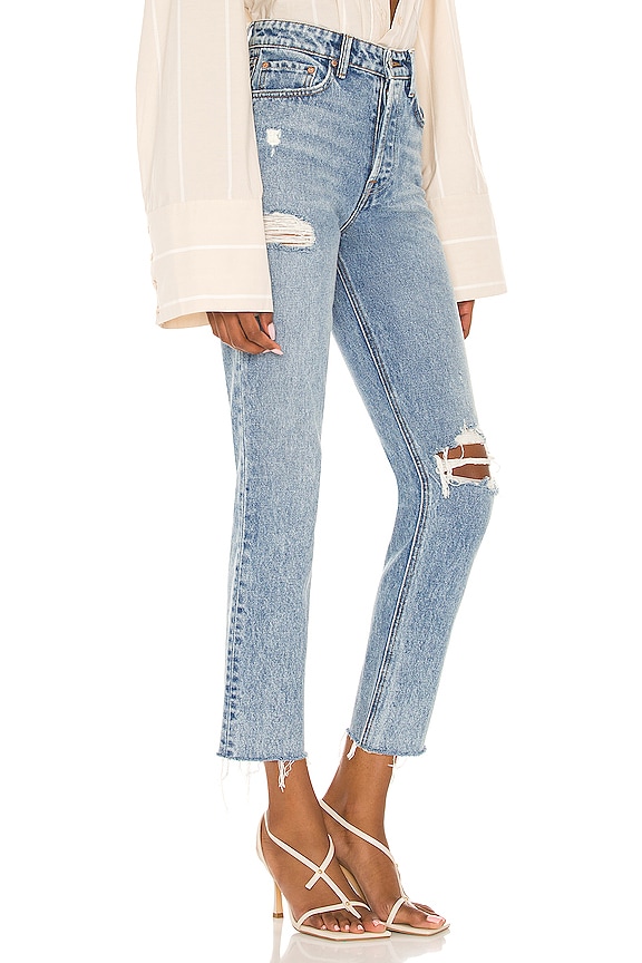 view 2 of 4 KAROLINA ハイライズストレートクロップ in Larchmont with Rips