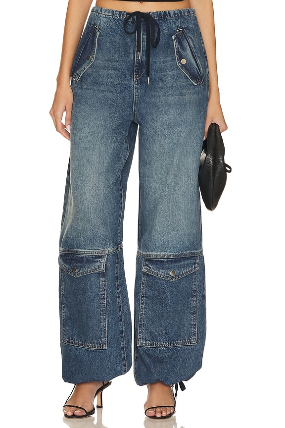 view 2 of 6 Alix Wide Leg Drawstring Cargo Jeans in San Antonio