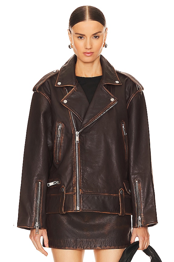 view 2 of 5 Cat Moto Jacket in Brown