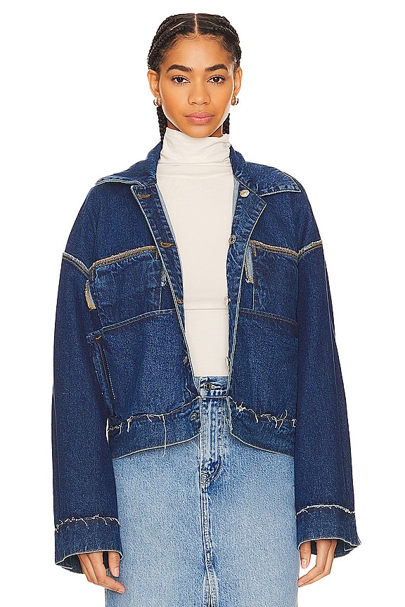 view 2 of 5 Christi Oversized Reversible Denim Jacket in Inside Out