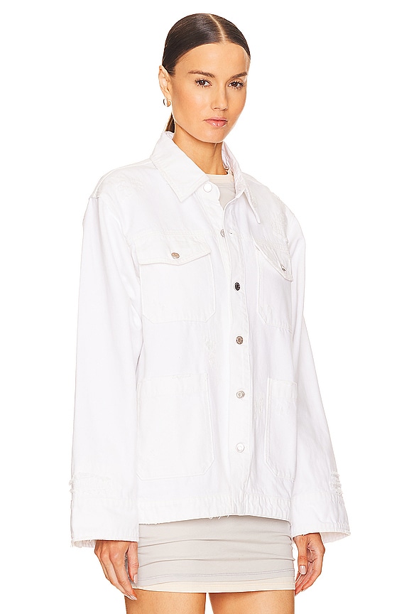 view 2 of 4 CHAQUETA TIPO CAMISA JESSIE BODY DRILL in White Rip