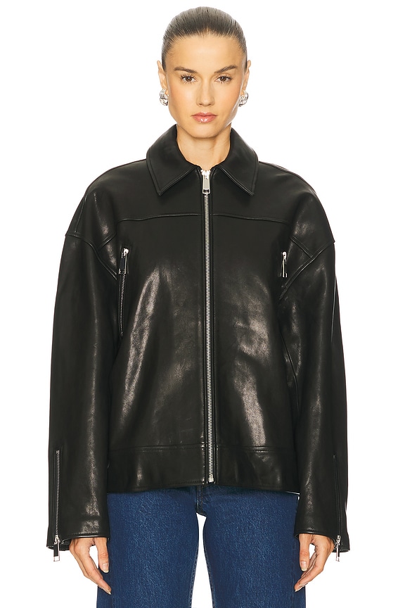 view 2 of 6 Alek Leather Moto in Black