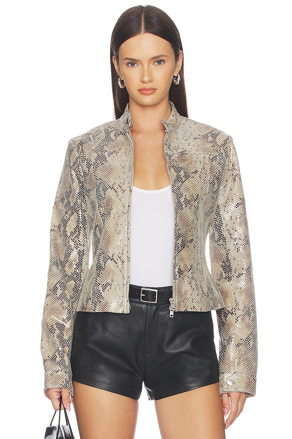 view 2 of 8 x Sophia Kelly Amari Leather Moto in Python