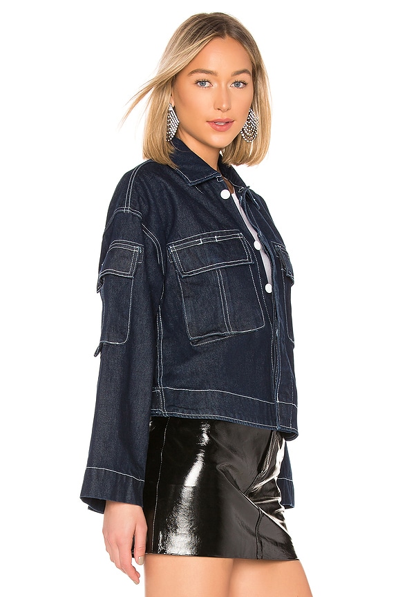 view 2 of 4 Dorian Oversized Cropped Military Jacket in Ex-Factor