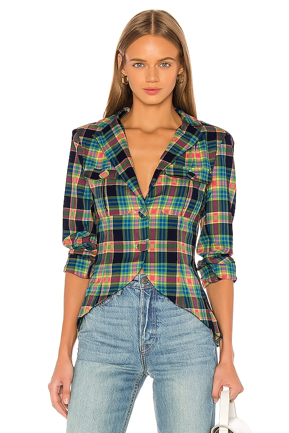 view 2 of 5 Loren Plaid Jacket in Blue Multi Plaid