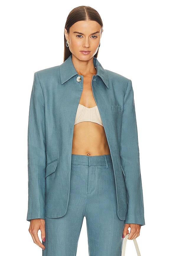 view 2 of 5 The Linen Midway Blazer in Denim Blue